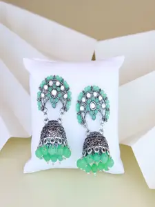 I Jewels Silver Plated Jhumkas Earrings