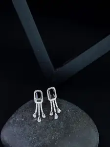 I Jewels Silver Plated Drop Earrings