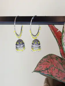 I Jewels Silver Plated Jhumkas Earrings