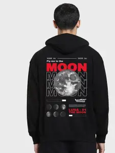 Bewakoof Official Nasa Merchandise   Fly Me To The Moon Graphic Printed Oversized Hoodie