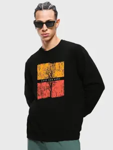 Bewakoof Men Graphic Printed Knitted Pullover Sweatshirt