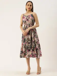 IQRAAR Floral Midi Dress
