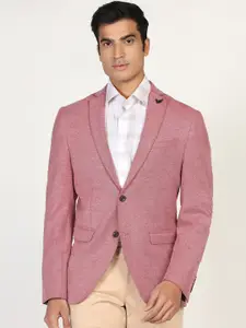 Blackberrys Men Pure Cotton Single-Breasted Slim-Fit Blazers