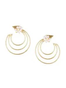 Runjhun Gold-Plated Contemporary Hoop Earrings
