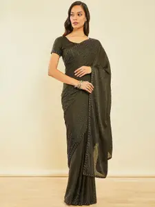 Soch Embellished Beads and Stones Pure Crepe Saree