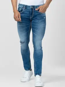 SPYKAR Men Slim Fit Low-Rise Mildly Distressed Heavy Fade Jeans