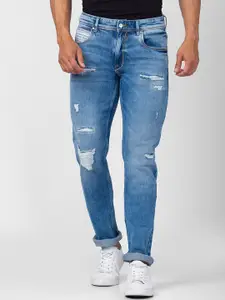 SPYKAR Men  Mildly Distressed Light Fade Cotton Jeans