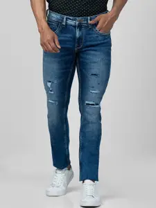 SPYKAR Men Slim Fit Low-Rise Mildly Distressed Heavy Fade Jeans