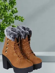 Funku Fashion Women Lace-Ups Ankle Length Winter Boots