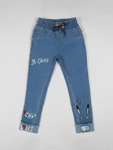 A-Okay Girls Slim Fit High-Rise Cuffed Hem Jeans