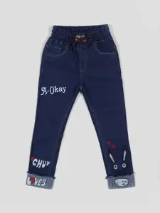 A-Okay Girls Slim Fit High-Rise Cuffed Hem Jeans