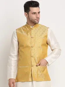 KRAFT INDIA Men Jacquard Woven Design Nehru Jacket