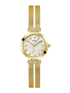 GUESS Women Mother of Pearl Dial & Bracelet Style Straps Analogue Watch GW0471L2
