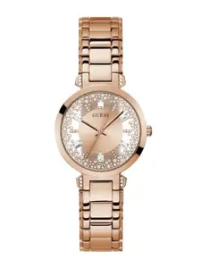 GUESS Women Embellished Dial & Bracelet Style Straps Analogue Watch GW0470L3