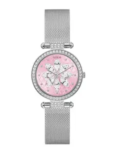 GUESS Women Embellished Dial & Bracelet Style Straps Analogue Watch