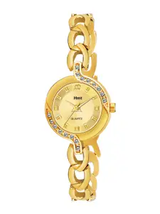 HAMT Gold Toned Bracelet Style Straps Analogue Watch HT--LR0010-GLD-GLD-Golden