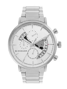 GIORDANO Men Silver-Toned Dial & Silver Toned Bracelet Style Straps Analogue Watch