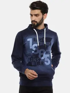 V-Mart Men Printed Hooded Fleece Sweatshirt