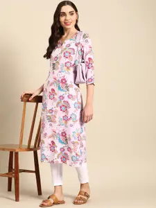 Sangria Women Floral Printed Sequinned Kurta