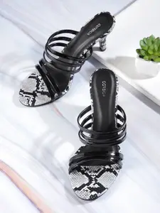 CORSICA Women Snake Skin Textured Strappy Slim Heels