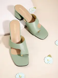 DressBerry Women One Toe Block Heels