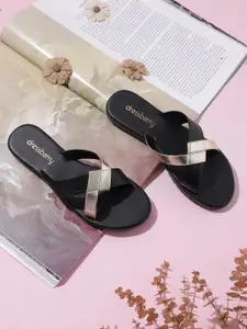 DressBerry Women Textured Open Toe Flats