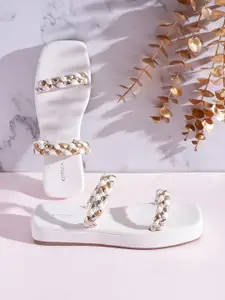 CORSICA Women Braided Detail Open Toe Flats