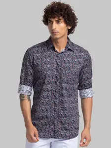 Parx Slim Fit Abstract Printed Organic Cotton Casual Shirt