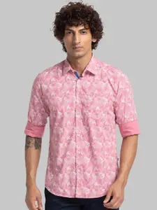 Parx Slim Fit Floral Printed Organic Cottton Casual Shirt