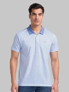 Park Avenue Geometric Printed Polo Collar Pure Cotton Slim Fit T-shirt