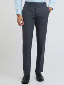Raymond Men Checked Contemporary-Fit Formal Trousers