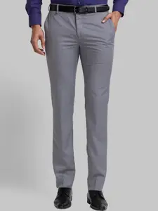 Raymond Men Slim-Fit Mid-Rise Flat-Front Woven Formal Trousers