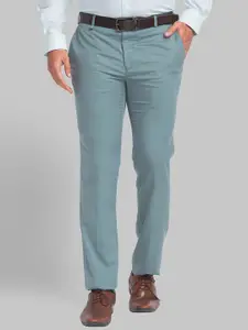 Raymond Men Self Design Slim-Fit Formal Trousers