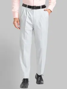 Park Avenue Men Super Slim Fit Pleated Plain Formal Trousers
