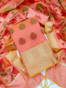 KALINI Floral Woven Design Unstitched Dress Material