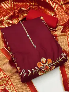 KALINI Embroidered Zari Unstitched Dress Material