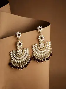 ATIBELLE Gold-Plated Contemporary Chandbalis Earrings
