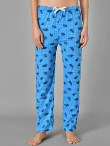Kotty Women Printed & Checked Pure Cotton Lounge Pants