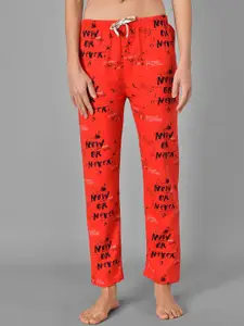 Kotty Red Printed Lounge Pants