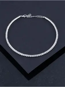 Silver Shine Silver-Plated Choker Necklace