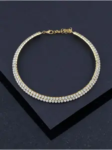 Silver Shine Gold-Plated Choker Necklace
