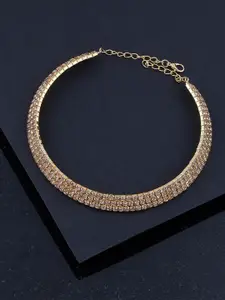 Silver Shine Gold-Plated Choker Necklace