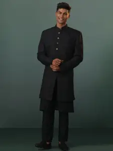 VASTRAMAY Textured Indowestern Sherwani With Kurta & Pyjama Pants