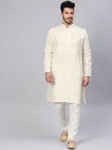 SOJANYA Mandarin Collar Ethnic Motifs Woven Design Kurta