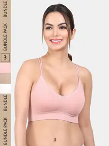 Amour Secret Pack Of 3 Lightly Padded Non-Wired Anti Odour All Day Comfort Bra