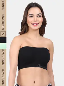 Amour Secret Pack Of 2 Non Padded Full Coverage Non-Wired Bandeau Strapless Bra