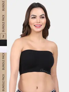 Amour Secret Pack Of 2 Full Coverage Non Padded Bandeau Bra