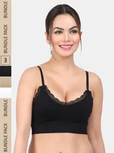 Amour Secret Pack Of 3 Lightly Padded Non-Wired Workout Bra