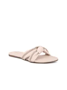 Inc 5 Embellished Open Toe Flats