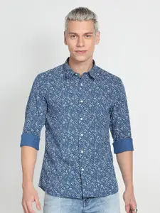 Flying Machine Men Pure Cotton Slim Fit Floral Opaque Printed Casual Shirt